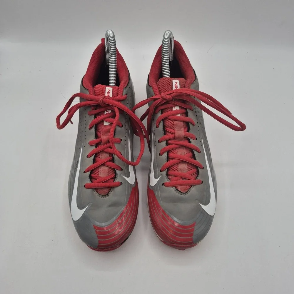 Nike‎ Vapor Shoes Mens Size 8 Red Gray White Football Cleats Fastflex 684699-016